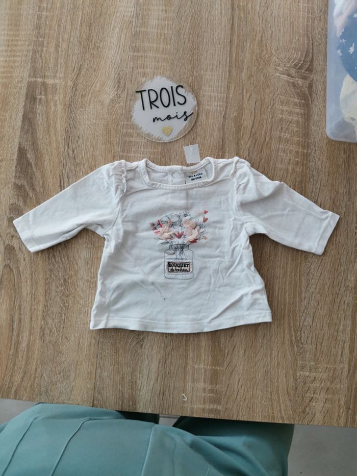 Tee shirt ML bouquet de fleurs