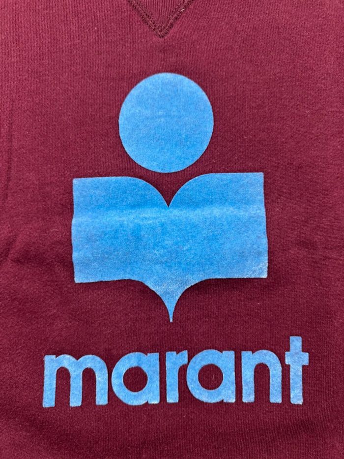 Crewneck Isabel Marant Bordeaux Logo Bleu Central Femme | S - photo numéro 7