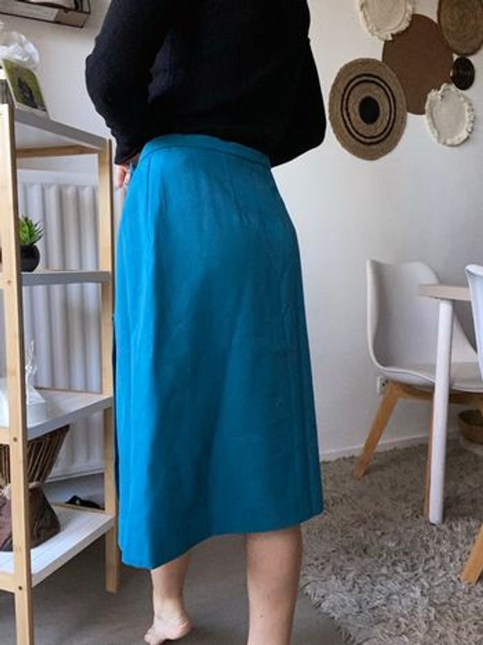 Jupe vintage bleu taille 36/38 - photo numéro 3