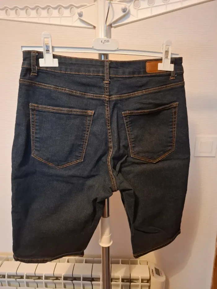 Bermuda short jean bleu marine femme taille 38 kiabi - photo numéro 2