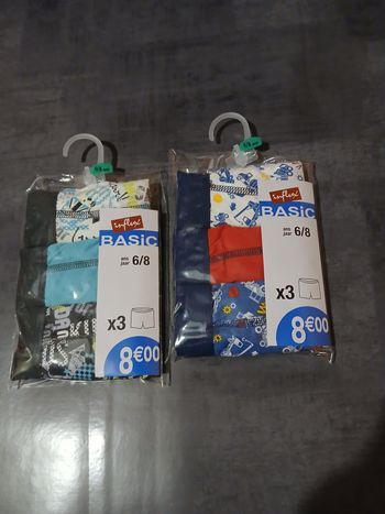 lot de 6 boxers garcon en coton 6/8 ans