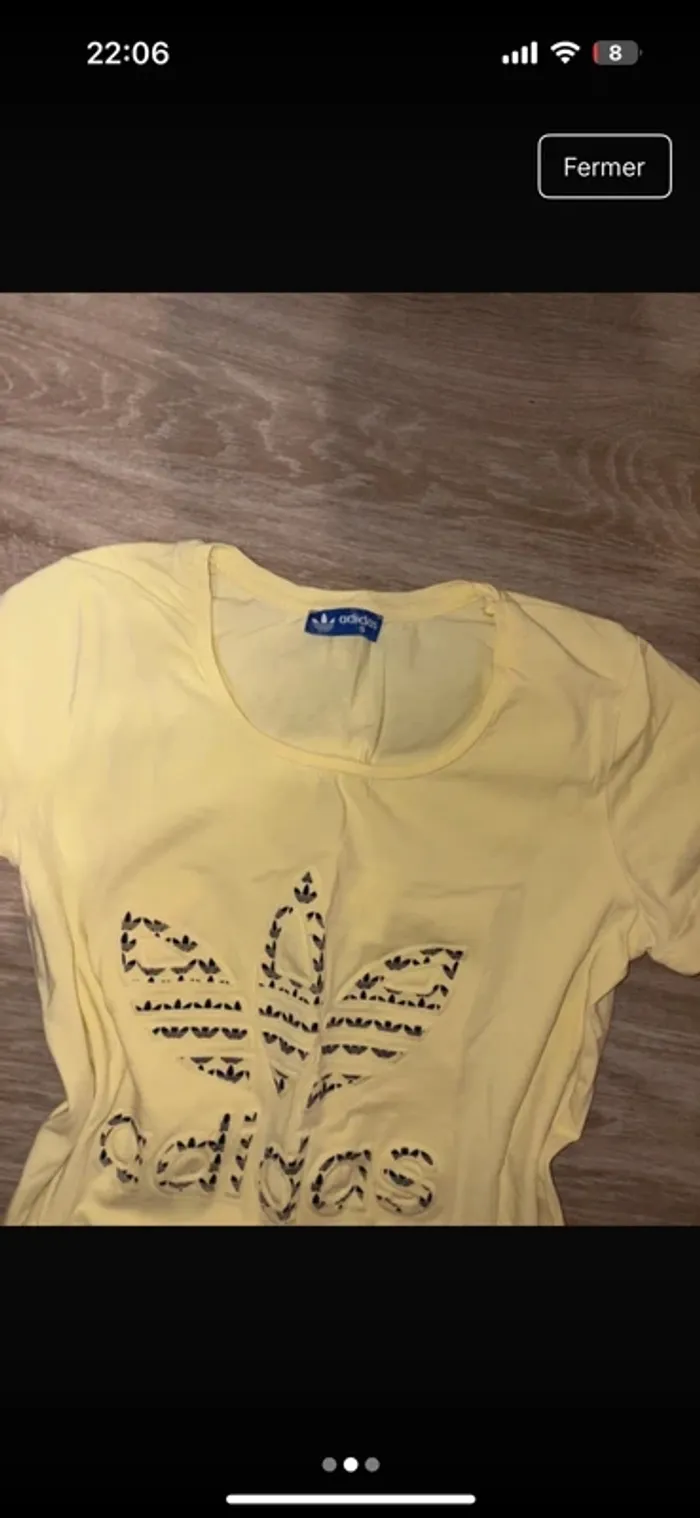Tee shirt adıdas Jaune femme taille - photo numéro 2