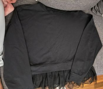 Sweat noir femme tulle