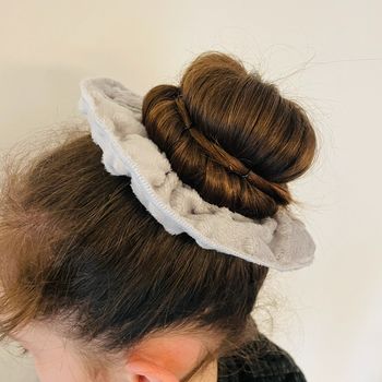 chouchou scrunchie gris clair