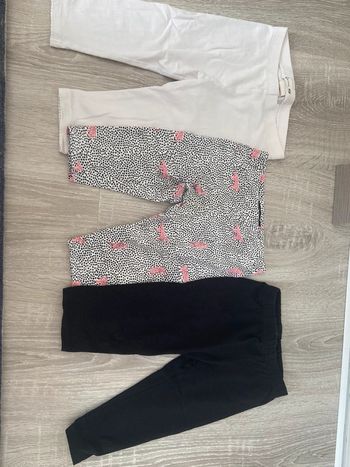 Lot 3 legging court corsaire taille 3 ans basic pour été mi saison