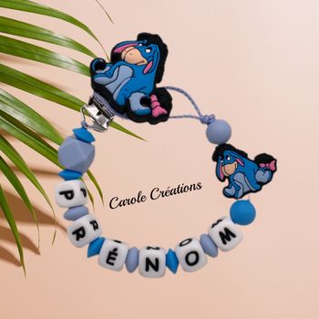 Attache tétine personnalisé en silicone Bourriquet