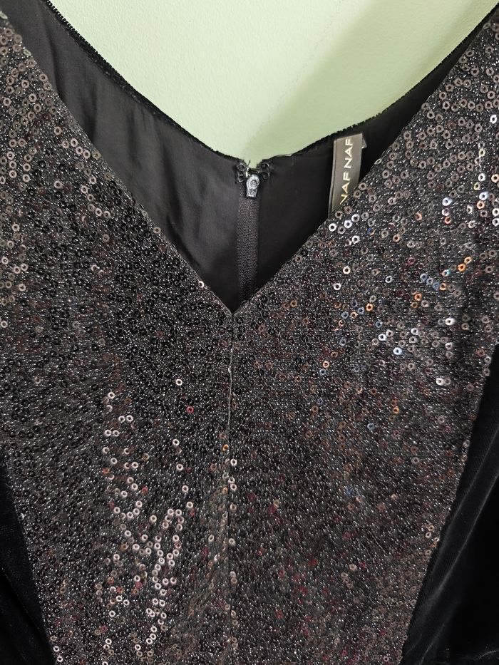 Robe noire velours Naf Naf taille 38 - photo numéro 3