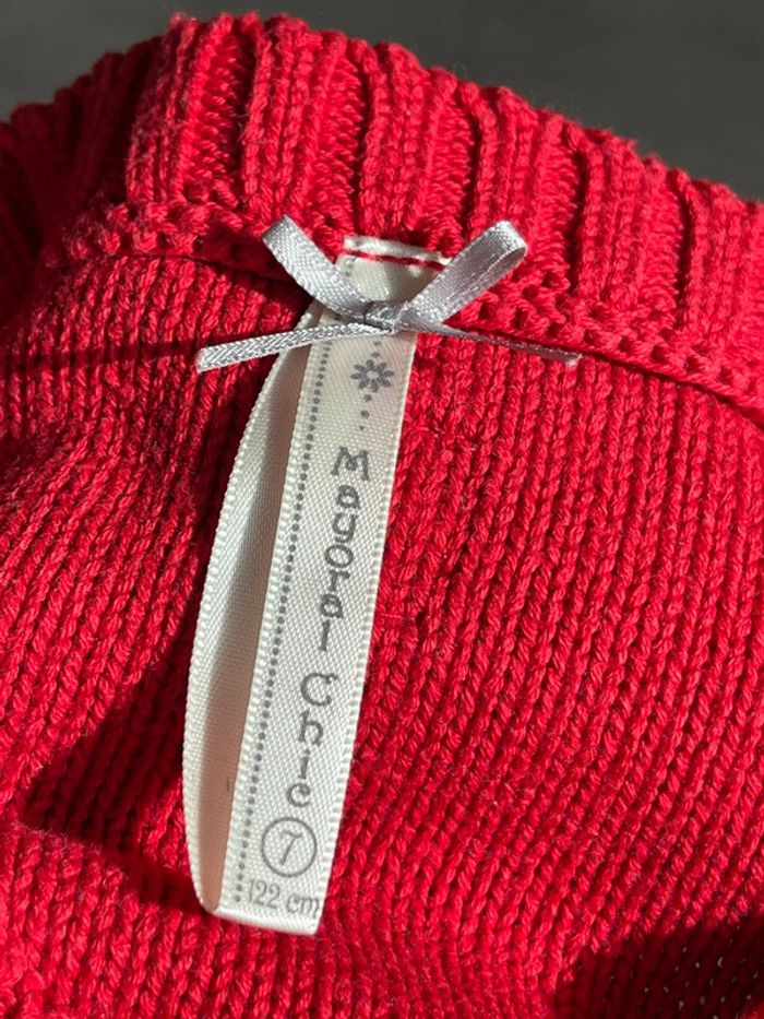 Robe en coton rouge à manches courtes - Mayoral chic - 7 ans / 122 cm - photo numéro 2