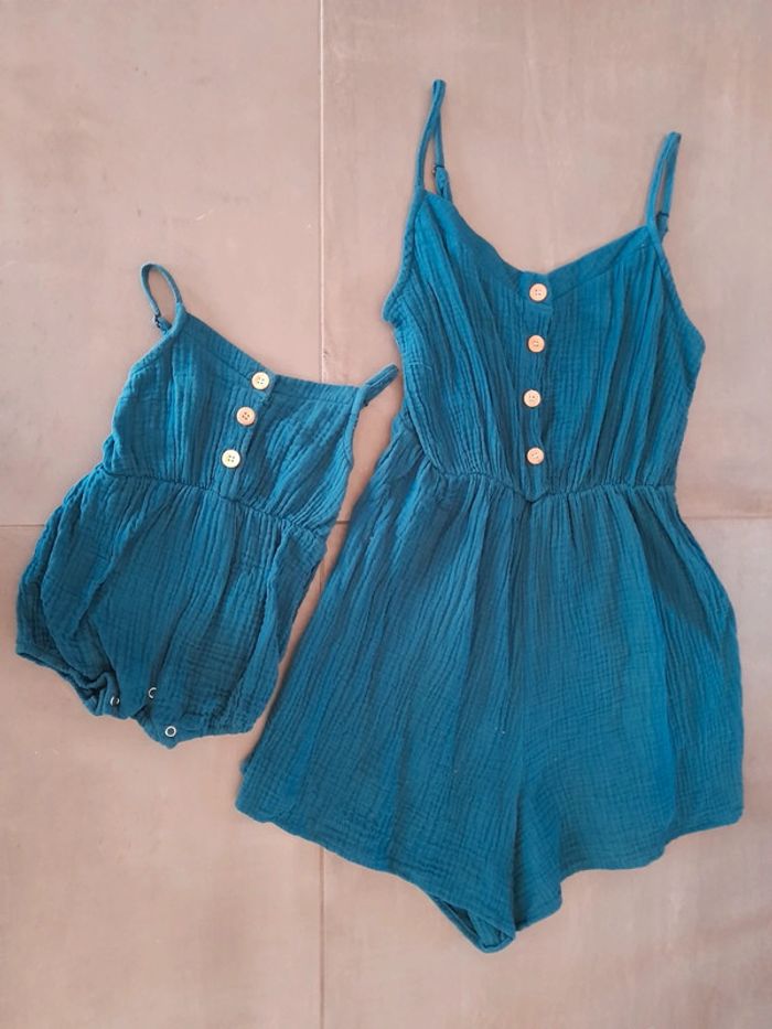 Tenues combinées bleu canard
