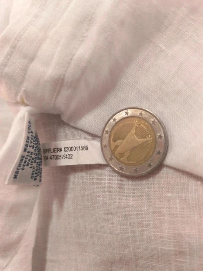 Chemise en Lin - Ralph Lauren - Ocean wash linen - Logo brodé bleu - Blanc - Taille S - photo numéro 11
