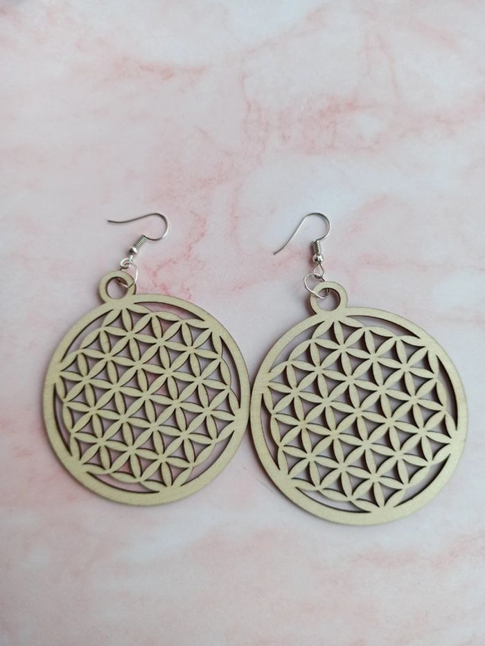 Boucles d'oreilles en bois