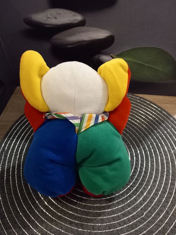 Peluche éléphant vintage bicolore model circus a grelot 21cm - photo numéro 4