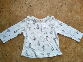 Tee-shirt manches longues bébé fille neuf taille 6 mois Tex