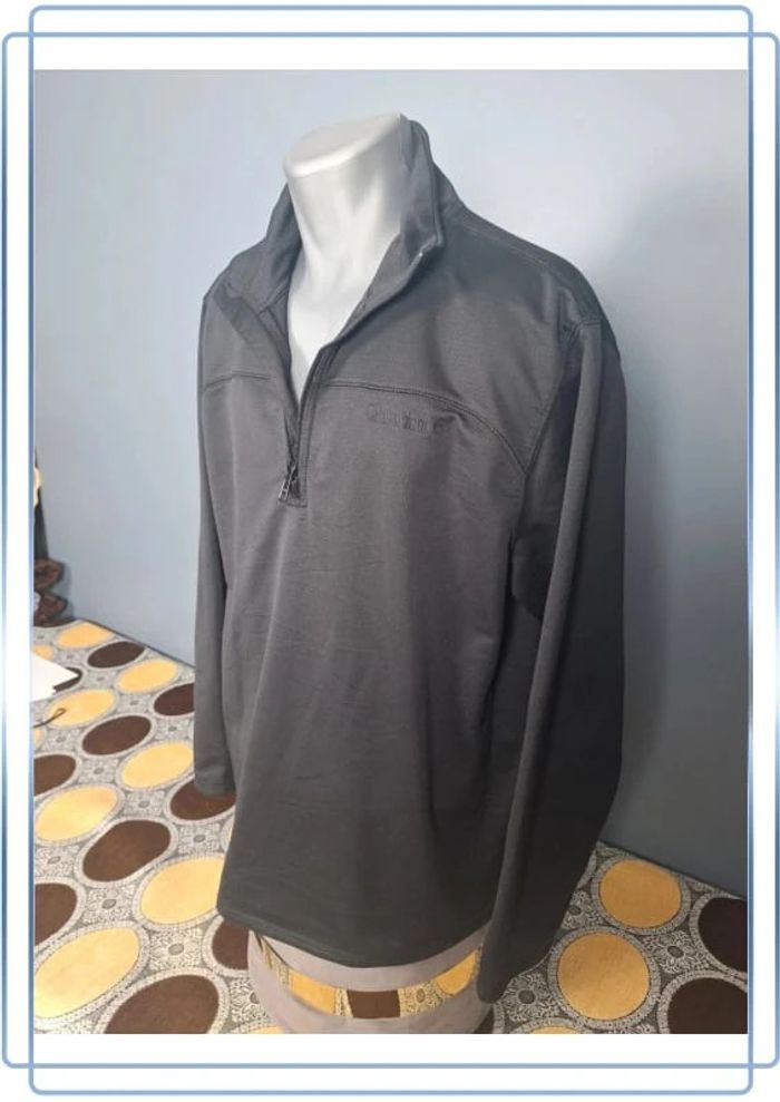 Sweat quart de zip vintage timberland noir homme- taille L - brodé (366) - photo numéro 5