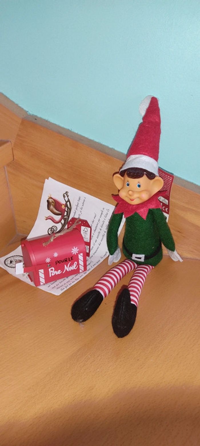 Kit lutin ou lutine de Noël avec sa mini boîte aux lettres et courrier neug