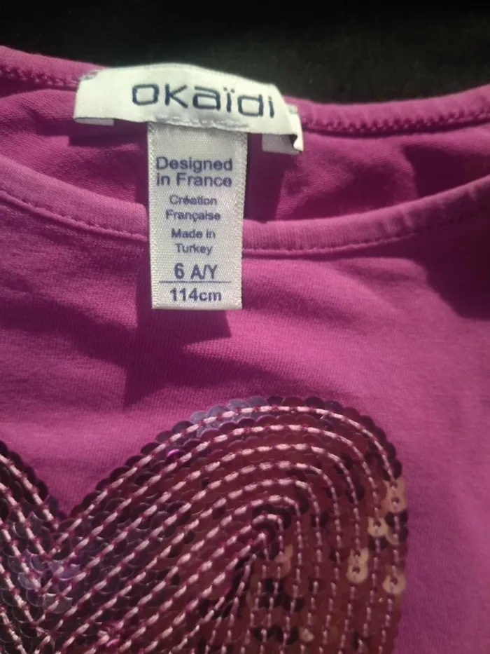 Tee shirt Fille Manches Courtes 6 ans - photo numéro 3