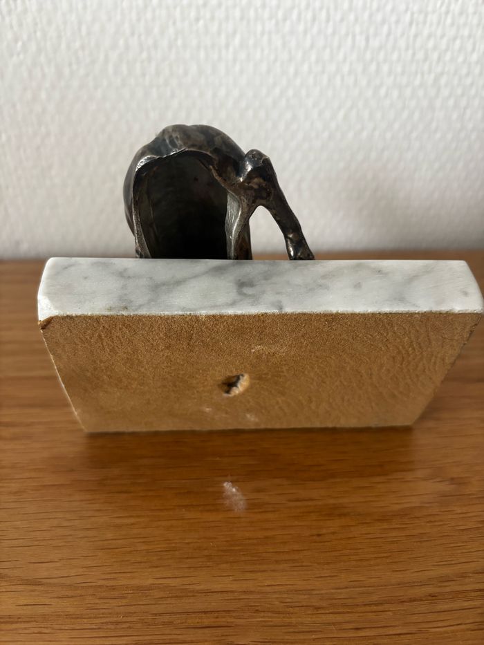 Vintage serre livres cerf marbre et métal - photo numéro 10