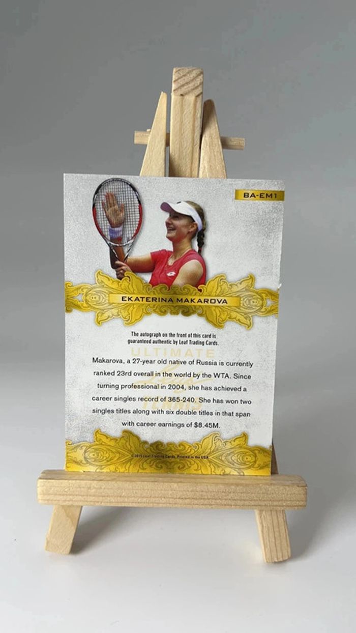 2015 Leaf Ultimate Tennis Ekaterina Makarova #BA-EM1 - photo numéro 7
