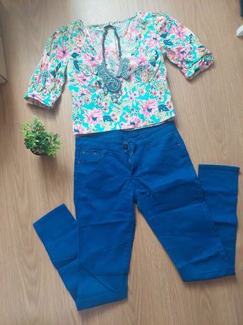 Pantalon bleu roi T28 (mais taille plus un 36) TBE