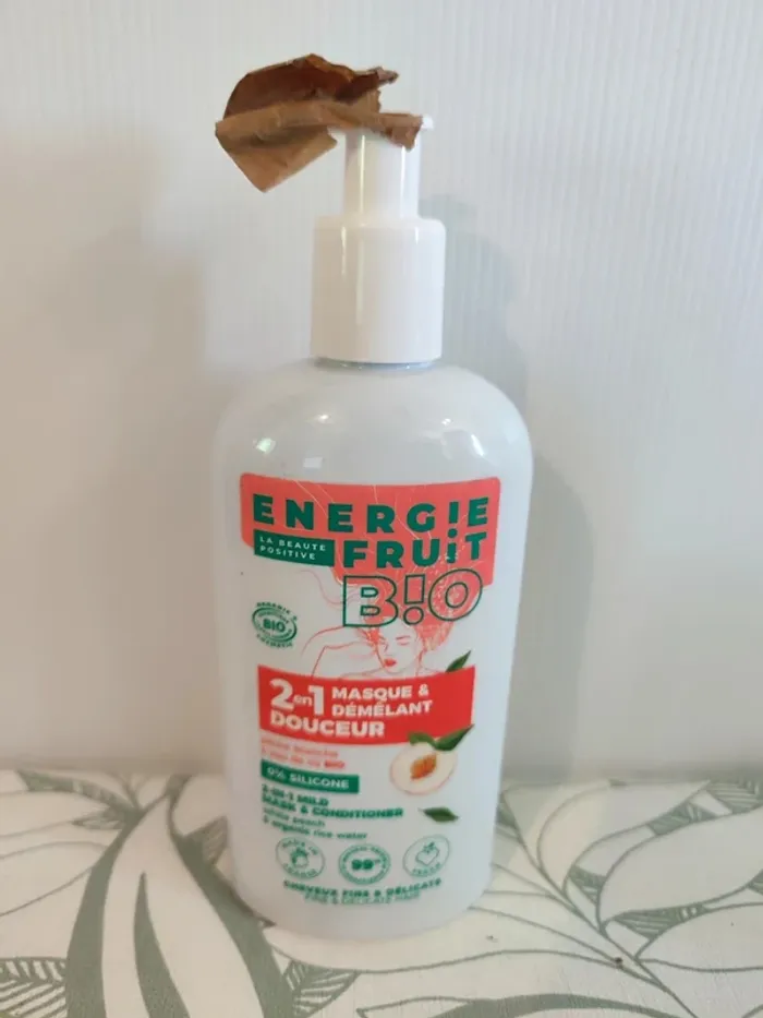 Energie fruit bio 2en1 masque et demelant douceur 0% silicone 300ml valeur 7€