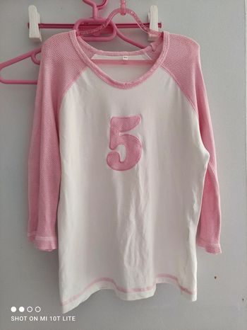 T-shirt blanc et rose vintage