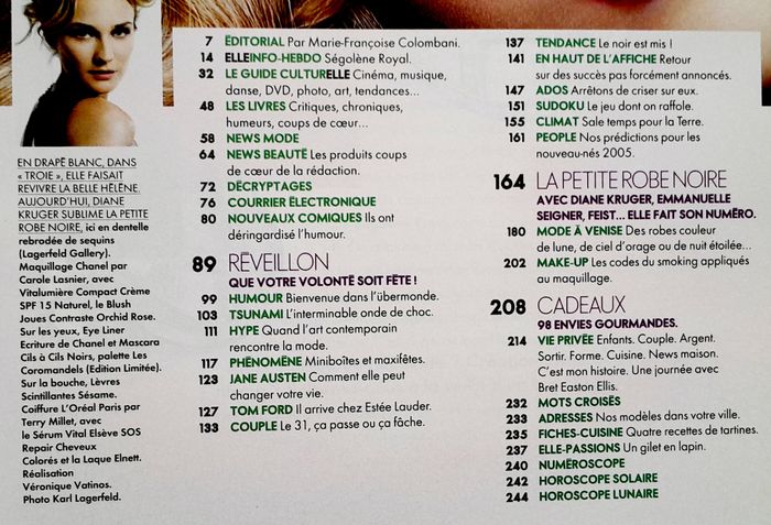 Magazine Elle n° 3130 décembre 2005 - photo numéro 4