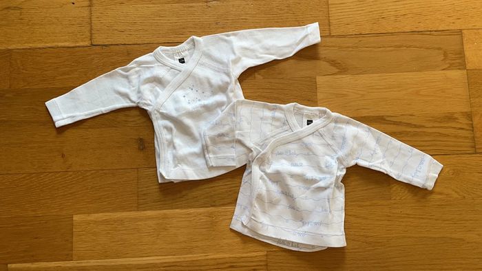 Lot t-shirts cache cœur manches longues 1 mois tissaia