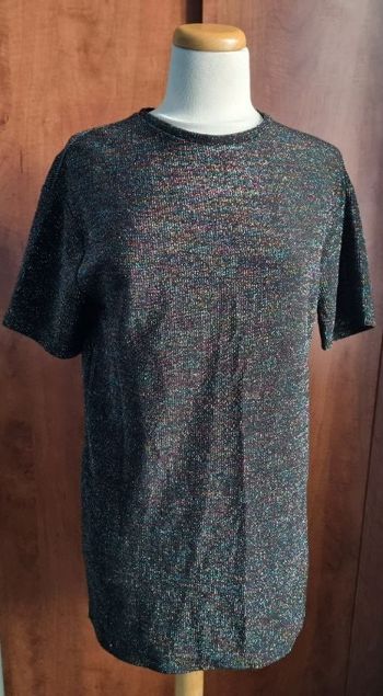 Robe courte noir à paillette multicolore taille S