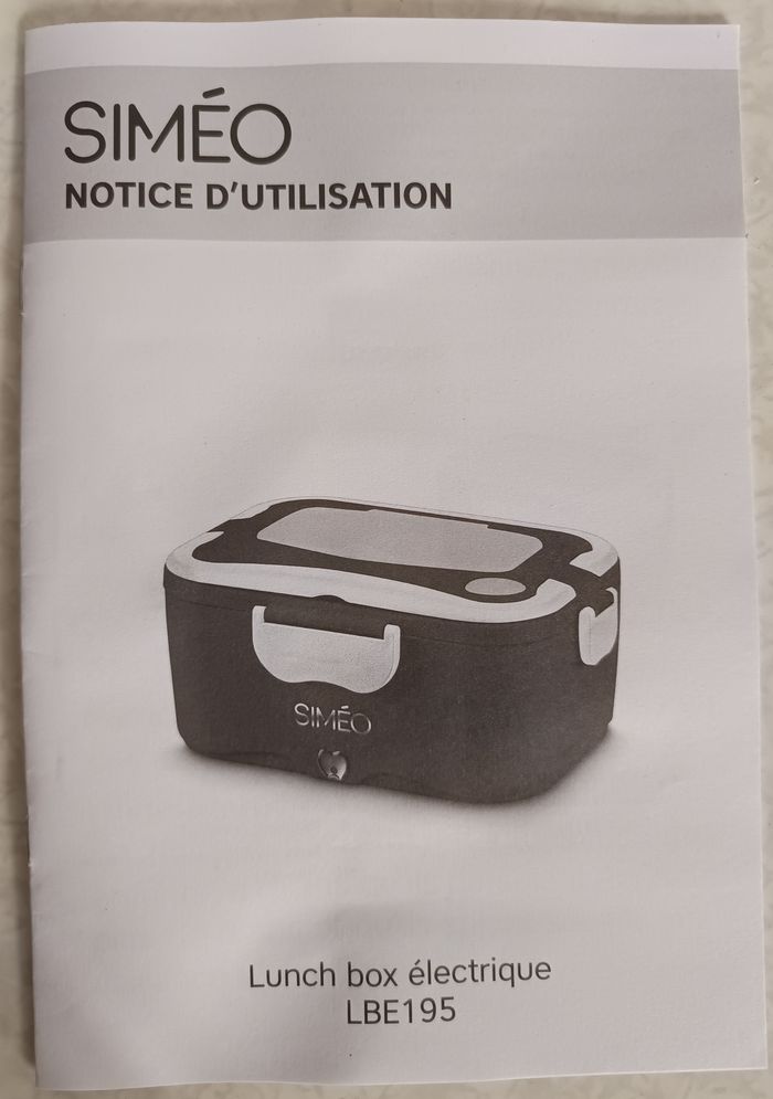 Lunch box Noir SIMEO Electrique LBE195 Neuf et Complet 35W prise EU 1,5L - photo numéro 6