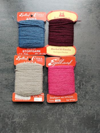 Lot de fil à repriser vintage Egelhaaf - Mercerie ancienne