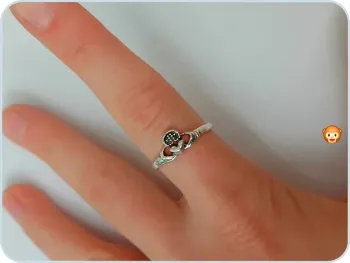 Bague argentée tendance en acier inoxydable