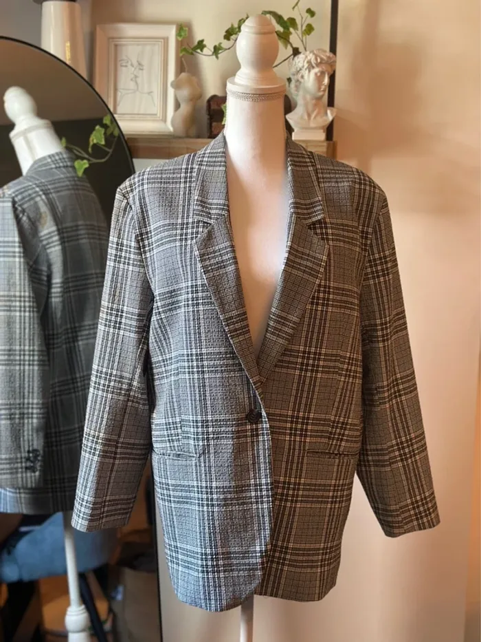 Veste blazer oversize à carreaux Weekday – Taille 36 - photo numéro 3