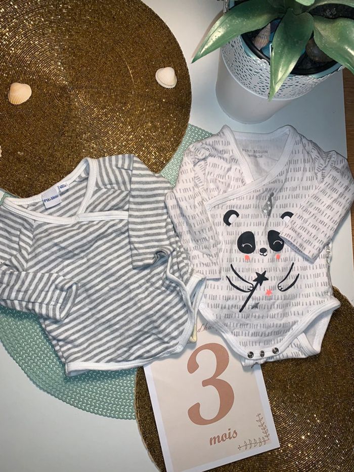 Bodies garçon lot de deux 3 mois petit beguin