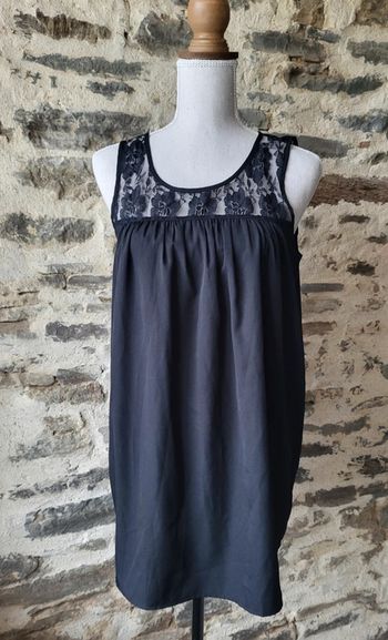 Débardeur tunique noire à dentelle La Redoute Taille 42