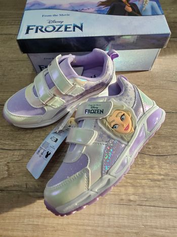 Très belles baskets fille,  Disney Frozen , pointure 29, violet et beige