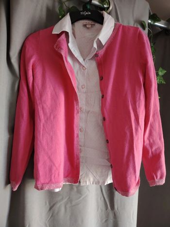 Lot d'une chemise et d'un gilet fille 10 ans CFK/TEX
