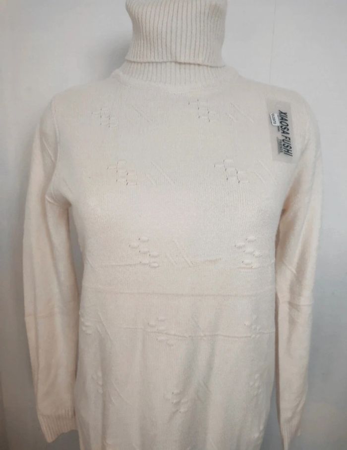 Robe pull col roulé blanc cassé TU - photo numéro 3