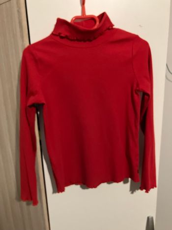 Sous pull côtelé rouge fille 8 ans okaidi 