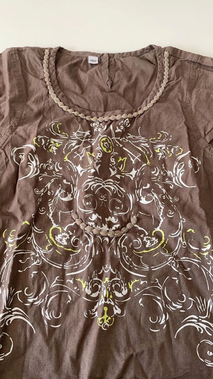 Capt’n tortue. TEE shirt marron MC 10ans - photo numéro 3