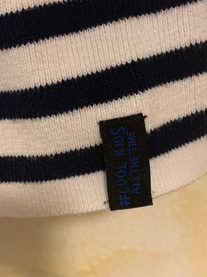 Pull marin blanc garçon en maille Vertbaudet 6 ans - photo numéro 4