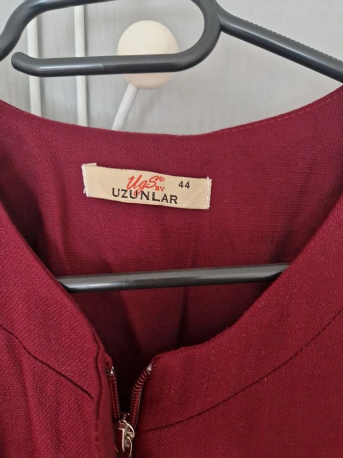 Veste tunique zippée bordeaux avec poches taille L neuve - photo numéro 6