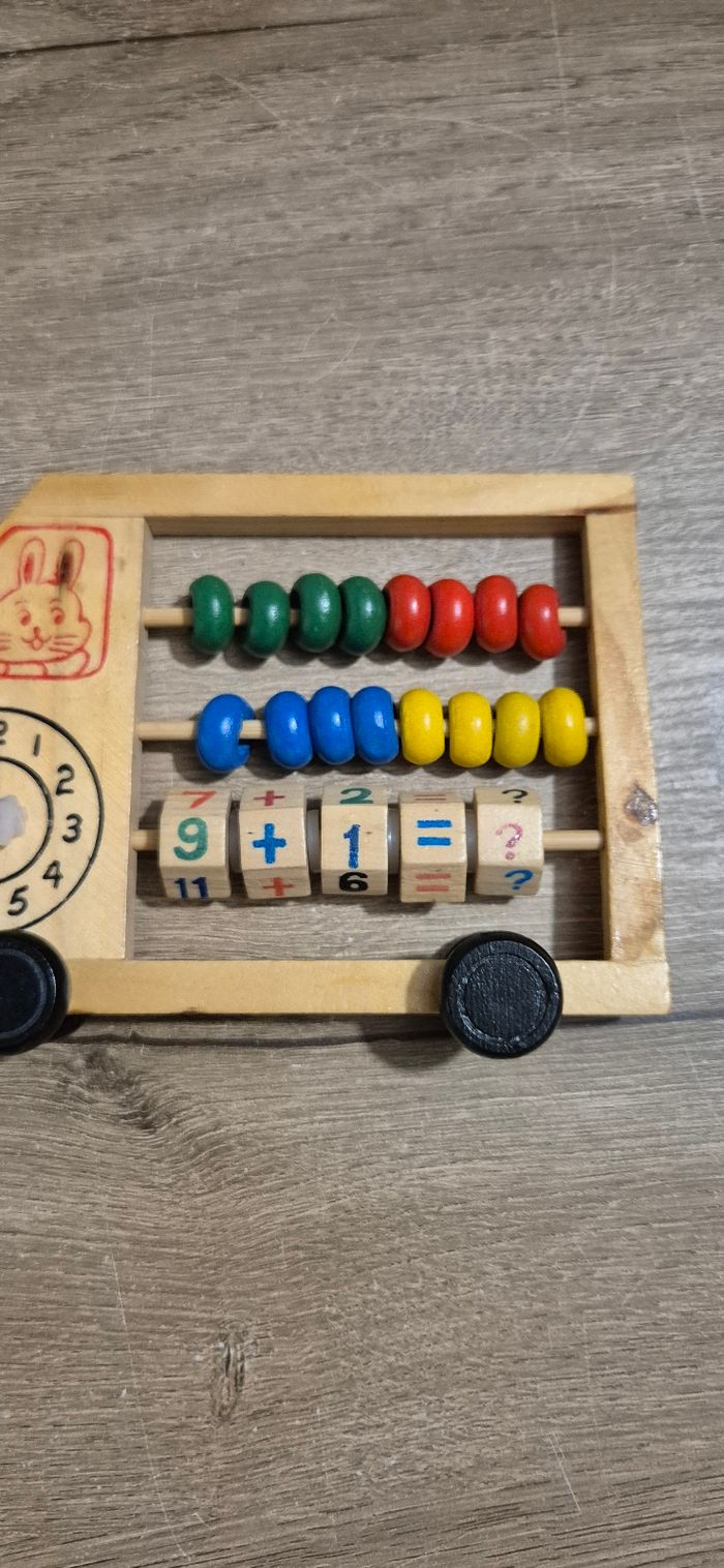 Ancien boulier avec horloge vintage - photo numéro 4
