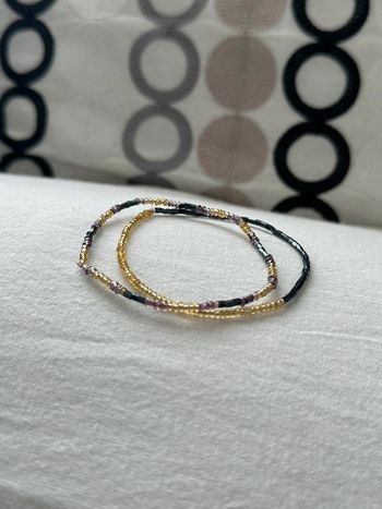Lot de 2 bracelets fin élastiqué en perles de rocaille