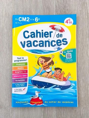 Cahier de vacances : du CM2 vers la 6e