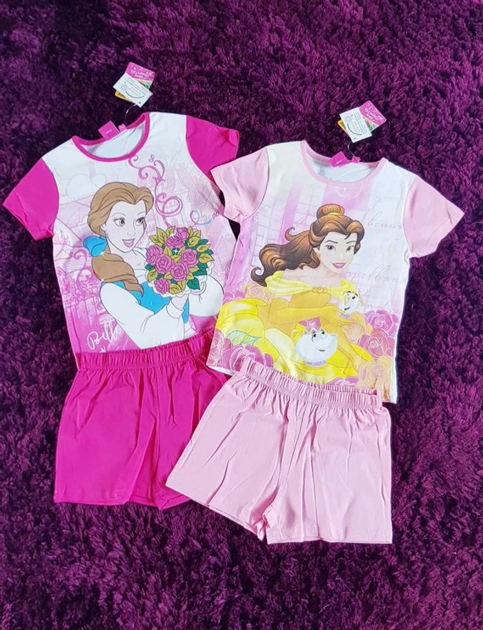 lot de 2 pyjamas short fille princesse Belle disney