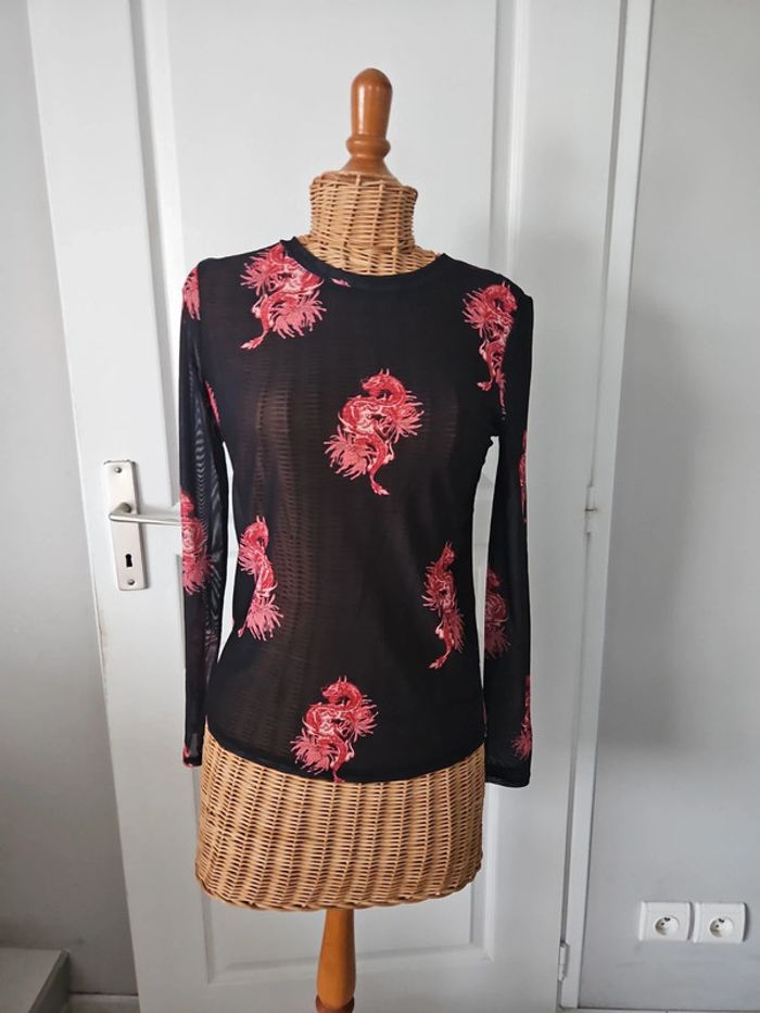 T-shirt ML dragon pimkie taille M u45 - photo numéro 2