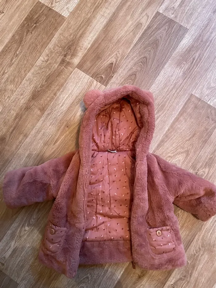 Manteau fille rose tape à l œil 12 mois + 1 cadeau - photo numéro 2