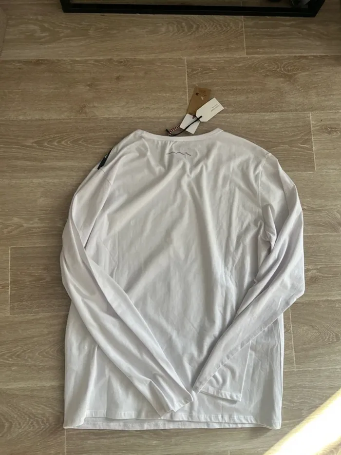 T-shirt Teddy Smith à manches longues blanc bande noir 2XL - photo numéro 3