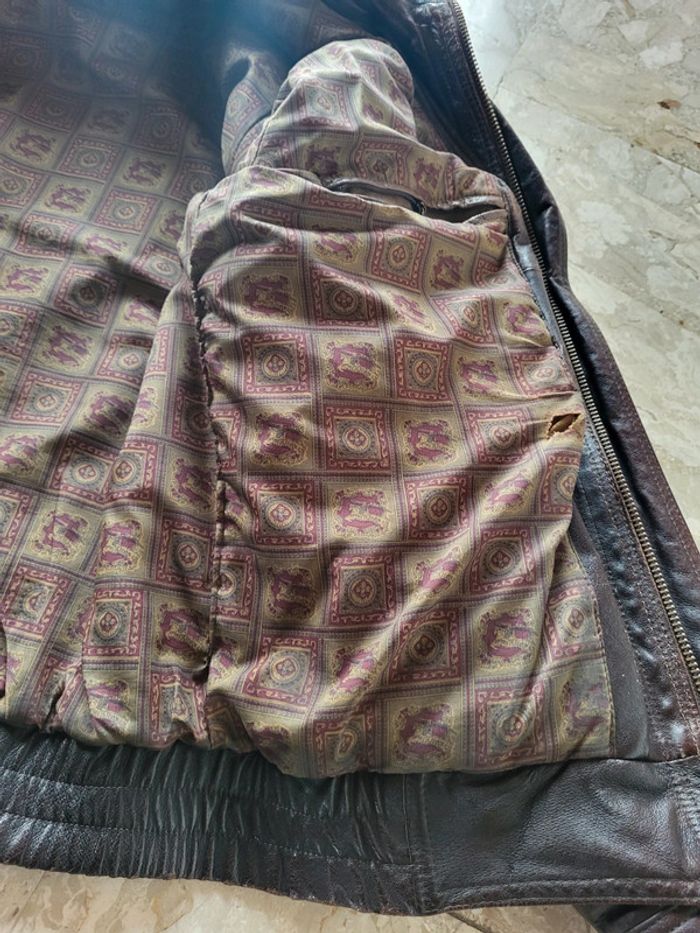 Cuir vintage marron foncé taille 48 - XL - photo numéro 15