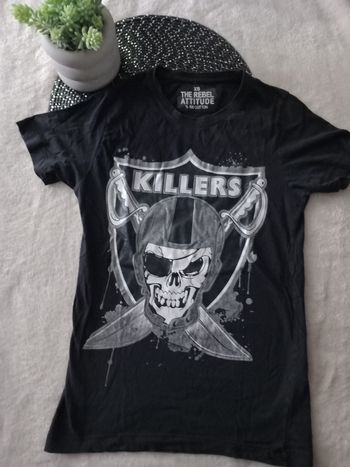 T-shirt garçon – The Rebel Attitude – XS – Tête de mort – Très bon état